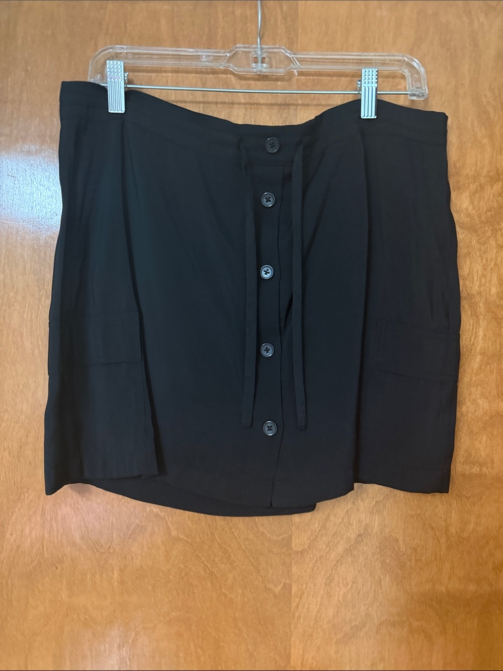 CAbi Black Button-Front Skort
